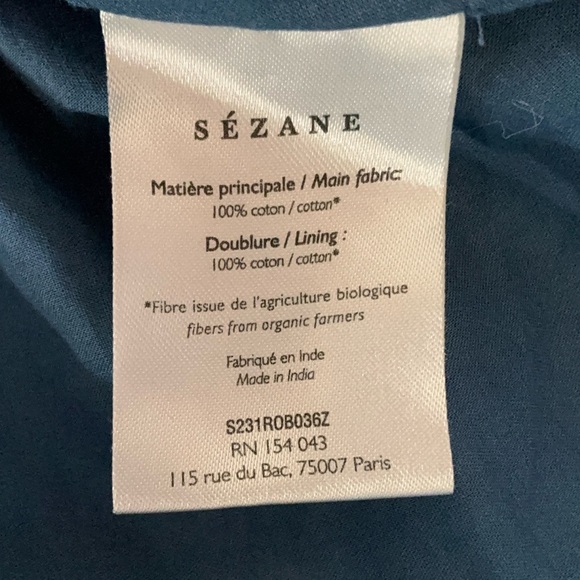 EUC Sézane x Sea NY Blandine Dress Floral Blue Dress Size 38 US 6 - Picture 15 of 16